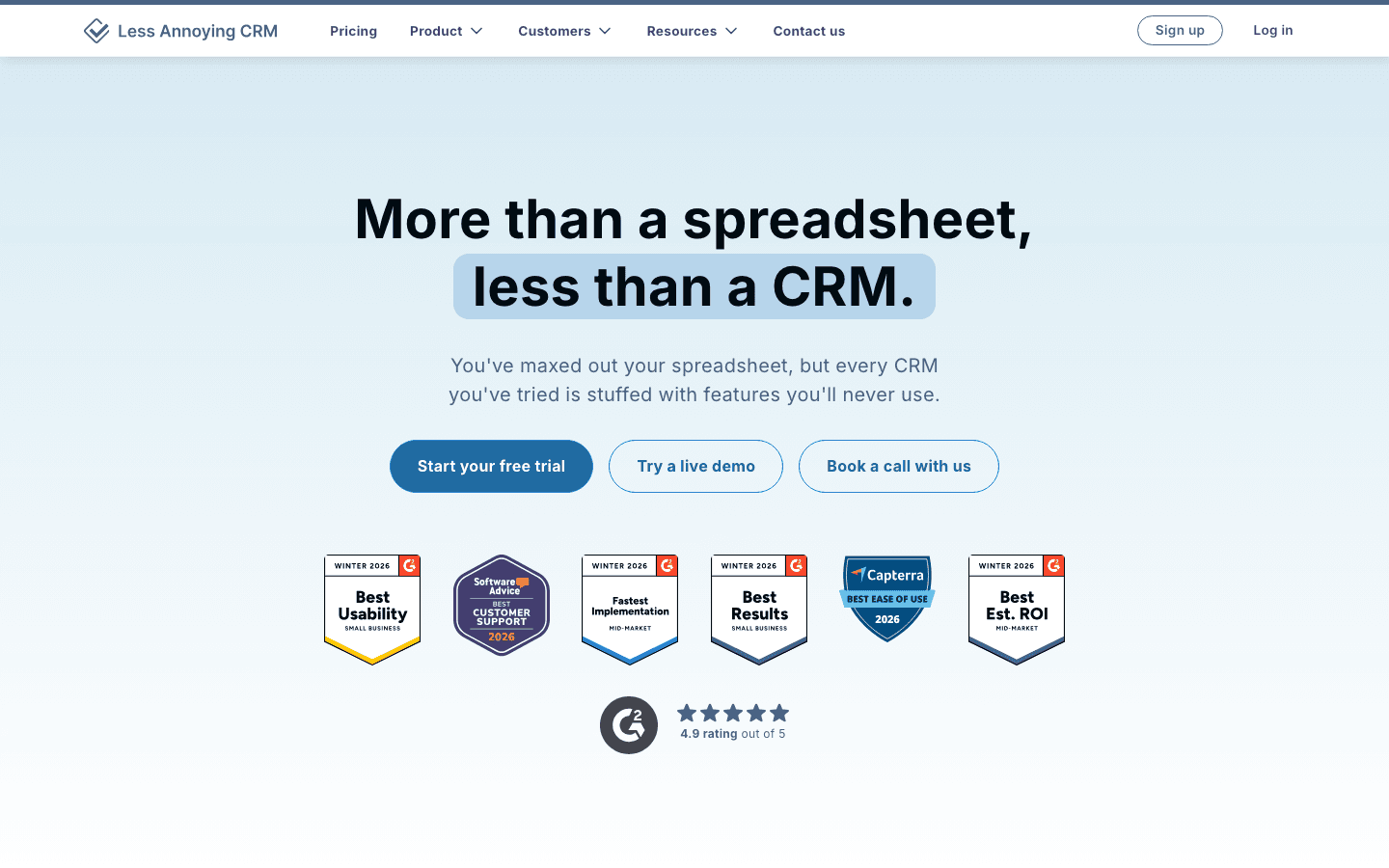 Less Annoying CRM